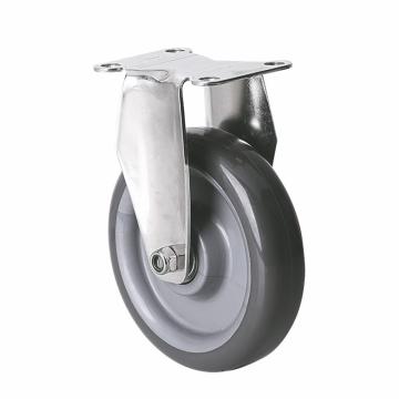 易得力(EDL) 定向聚氨酯(PU)脚轮，脚轮不锈钢轴承5寸150kg，S54705-S545-76