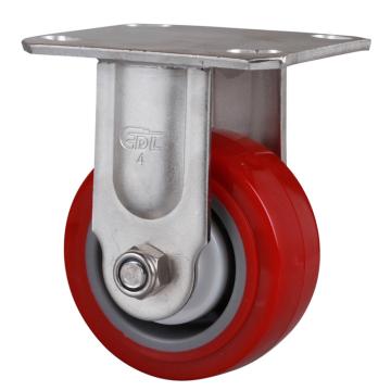 易得力(EDL) 定向高强度聚氨酯(TPU)脚轮，脚轮不锈钢重型4寸350kg，S71704-S714-85