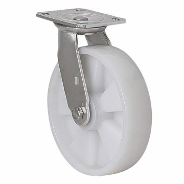 易得力(EDL) 平顶万向尼龙(PA)脚轮，脚轮不锈钢轴承8寸450kg，S71718-S718-26