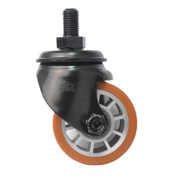 易得力(EDL) 丝杆万向高强度聚氨酯（TPU）设备脚轮，脚轮3寸500kg，M43333/M16X25-M433-86A