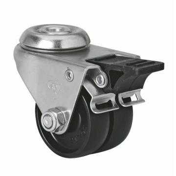 易得力(EDL) 空颈刹车尼龙(PA)设备脚轮，脚轮低重心2寸80kg，M31182H-M312-13