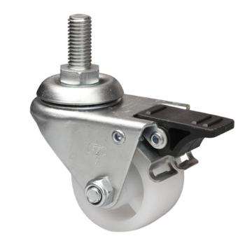 易得力(EDL) 丝口刹车聚烯烃(PO)设备脚轮，脚轮低重心2寸80kg，M31142H/M12X25-M312-04