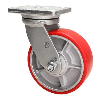 易得力(EDL) 平顶万向高强度聚氨酯(TPU)脚轮，脚轮重型6寸750kg，78116-786-86A