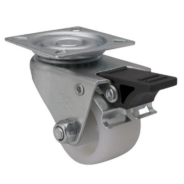 易得力(EDL) 平顶刹车聚烯烃(PO)设备脚轮，脚轮低重心2寸80kg，M31122H-M312-04