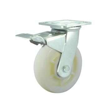 哈德威 平顶万向带刹车8寸尼龙轮，载重（kg）：300，底板尺寸（mm）:115*102，安装高度（mm）:235