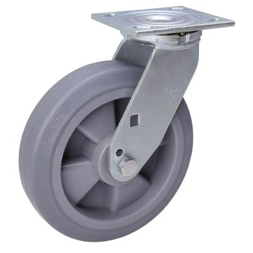 易得力(EDL) 平顶万向超级人造胶(TPE)脚轮，脚轮重型8寸400kg，73118-738-56