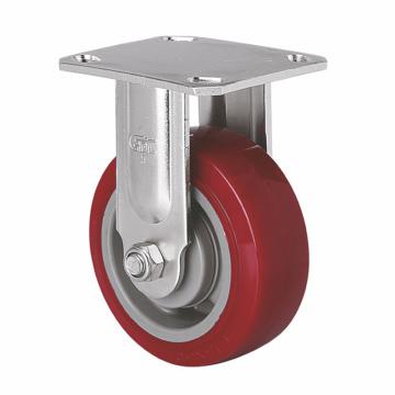 易得力(EDL) 定向高强度聚氨酯(TPU)脚轮，脚轮不锈钢轴承5寸380kg，S71705-S715-86