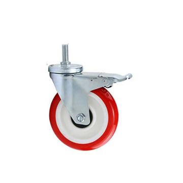 哈德威 3寸聚氨酯丝杆刹车轮，载重60Kg，20A05-75-PU