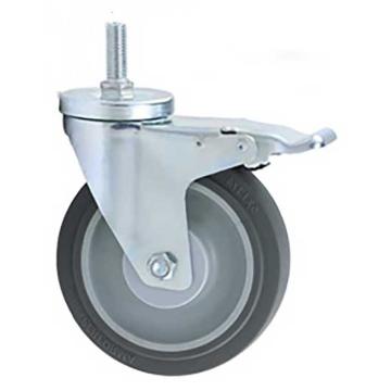 哈德威 4寸橡胶丝杆刹车轮，载重90Kg，20A05-100-TPR