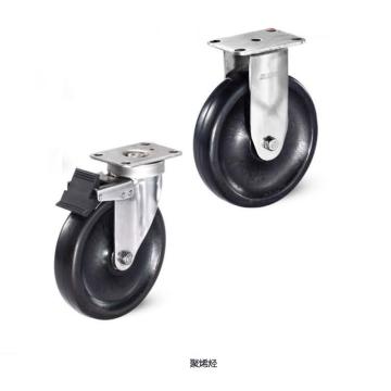 科顺 125聚氨酯不锈钢底板型活动脚轮，轴承 不锈钢轴套，2-5456-944