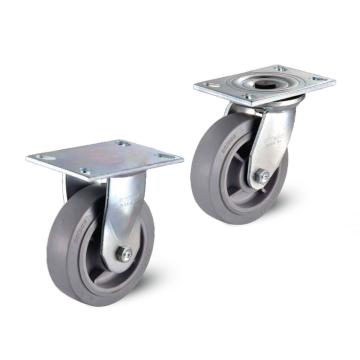 科顺 150人造胶（灰色/圆边）底板型固定脚轮，轴承 滚柱，6-6208-559