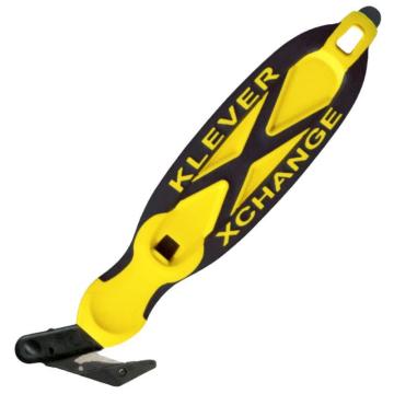 Klever 内嵌刀片式安全刀，刀头可更换，x-change标配镰刀型刀片，刀柄（红、蓝、黄、桔）随机发货