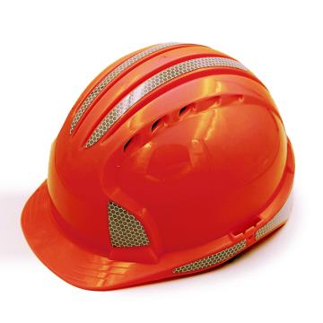 洁适比JSP 安全帽，01-9625，威力9 ABS T类安全帽 红色 反光贴膜（调整轮）