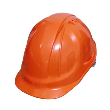 代尔塔DELTAPLUS 安全帽，102106-OR，M型安全帽 带透气孔 橙色 旋钮式 含下颚带