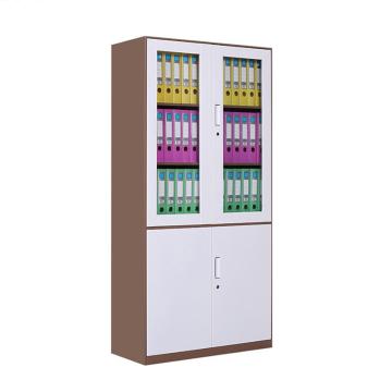 Raxwell 拆装咖白大器械柜资料柜办公柜，900宽*400深*1850高，咖白色，钢板厚度为0.8mm