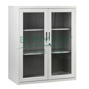 玻璃开门矮柜-3，900宽*400深*1090高，灰白色，0.7mm厚度