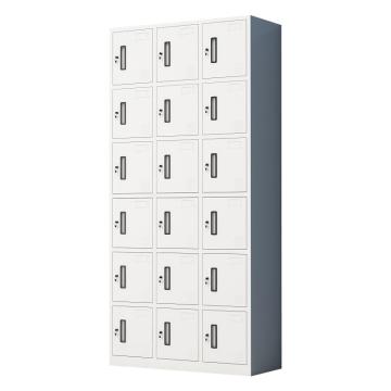 西域推荐 十八门多用柜，900宽*360深*1850高，灰白色，钢板厚度为0.8mm