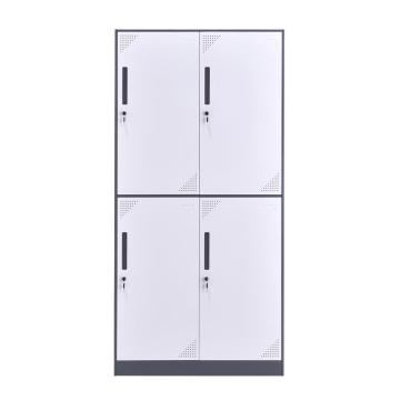 臻远 钢制储物柜，收纳柜更衣柜灰白色窄边套色款 四门更衣柜，900*500*1850mm
