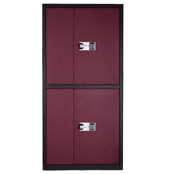 臻远 通双节电子保密柜黑框红门套色国保锁，900*430*1850