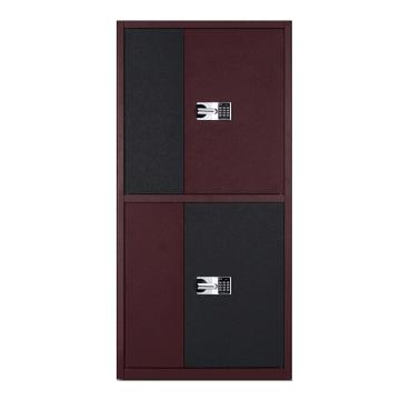 臻远 通双节电子保密柜红框黑红门套色国保锁，900*430*1850