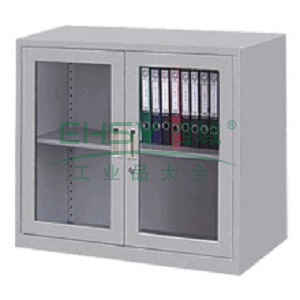 玻璃开门柜，900宽*400深*900高，图片色，0.7mm厚度