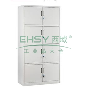 四节开门柜，900宽*400深*1840高，灰白色，0.7mm厚度