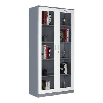 花都 窄边双色通玻文件柜，H1800*W900*D390mm HDW-S-B02 钢板厚度0.8mm