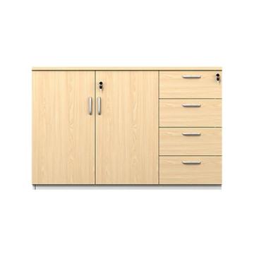 臻远 办公矮柜文件柜木质储物柜打印机边柜，两门四抽 1200*400*800