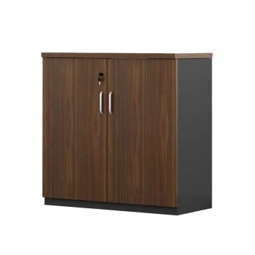 臻远 办公矮柜文件柜木质储物柜打印机边柜，胡桃木两门 800*400*800