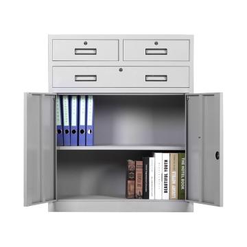 三抽双门柜，900宽*400深*1060高，图片色，0.7mm厚度