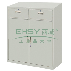 二抽双门柜，900宽*400深*1060高，图片色，0.7mm厚度