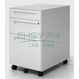 西域推荐 活动柜，薄边三抽 407*550*646 白色