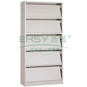 西域推荐 斜体期刊架，900宽*390深*1800高，灰白色，钢板厚度为0.7mm