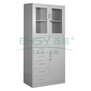 玻璃开门六斗单门柜， 1840×900×400mm，仅限上海地区