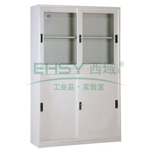 西域推荐 宽移门柜，1180宽*390深*1800高，灰白色，钢板厚度为0.7mm