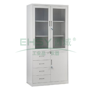 玻璃开门四斗单门柜， 1840×900×400mm，仅限上海地区