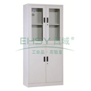 西域推荐 等体玻璃器械柜，（定制） 钢板厚度0.7mm 高1850mm深390mm宽800mm，材质冷轧钢板