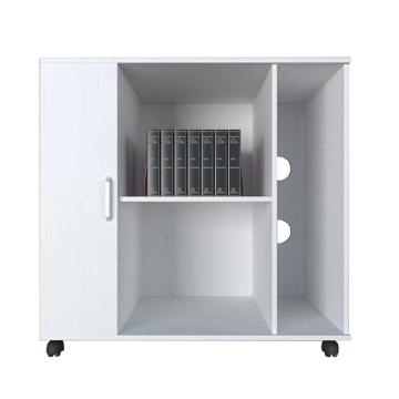 洛来宝 桌边木质文件矮柜，纯白色 1100*700*1000mm 单位：台