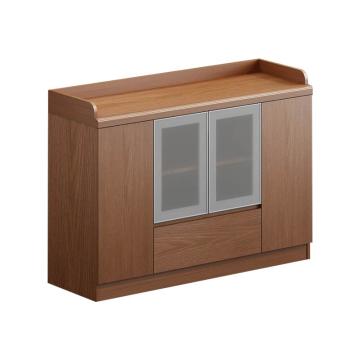 优企 茶水柜，办公室储物收纳柜实木贴皮餐边柜 1200*400*850mm