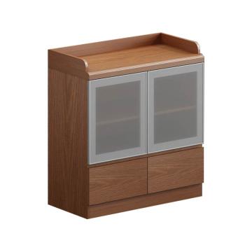优企 茶水柜，办公室储物收纳柜实木贴皮餐边柜 814*400*850mm