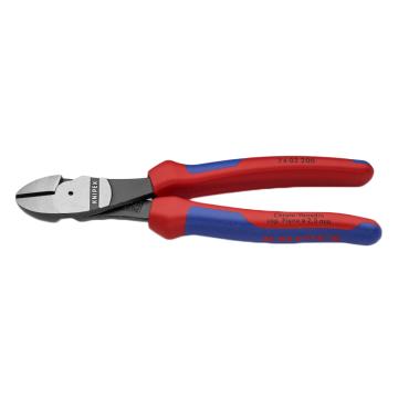 凯尼派克 Knipex 斜口钳，200mm省力型(抛光头部双色双重材料绝缘手柄)，74 02 200