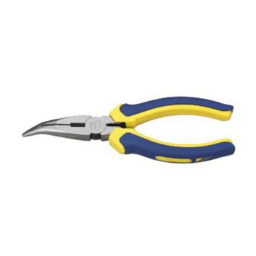 长城精工 欧式精抛双色套塑柄弯嘴钳，160mm(6)，218046