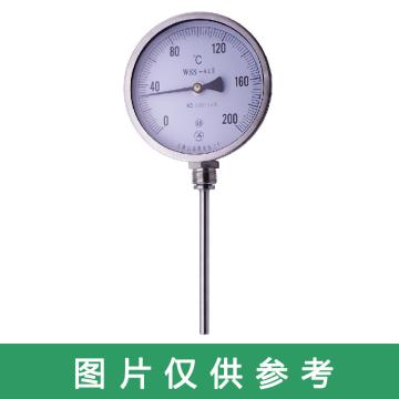 上仪 不锈钢双金属温度计，WSS-412 径向(角型) Φ100 可动内螺纹 M27*2 L=75mm 0-500°C 1.6级