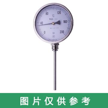 上仪 不锈钢双金属温度计，WSS-512 径向(角型) Φ150 可动内螺纹 M27*2 L=200mm 0-100°C 1.6级