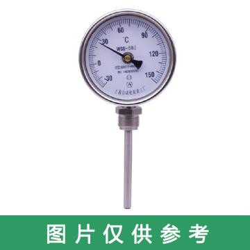 上仪 不锈钢双金属温度计，WSS-582 万向(90度) Φ150 可动内螺纹 M27*2 L=75mm 0-300°C 1.6级