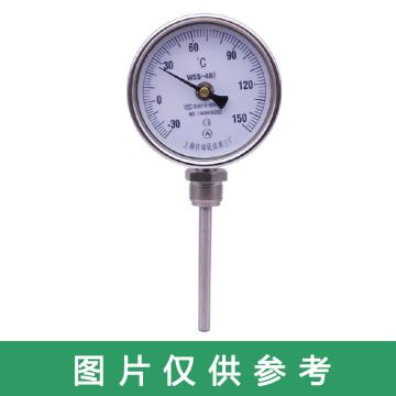 上仪 不锈钢双金属温度计，WSS-482 万向(90度) Φ100 可动内螺纹 M27*2 L=100mm 0-200°C 1.6级