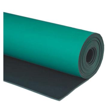 骞晟 黑绿防静电绝缘地面胶，厚5mm，长10m，宽1m，78kg/卷
