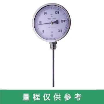 上仪 双金属温度计，WSS-483 0-300度 G1/2 L=75MM