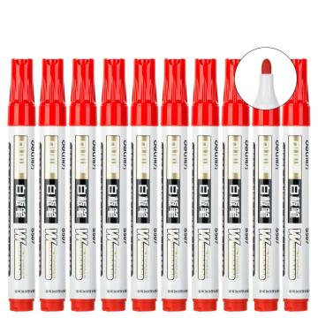 得力 可加墨白板笔， 2.0mm 红色 S507 10支/盒 单位：支