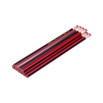 晨光 2B六角木杆铅笔红黑抽条，考试铅笔(带橡皮) AWP30804 10支/盒 单位：盒